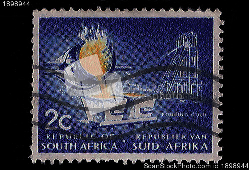 Image of South Africa Postage Stamp Pouring Gold 1963