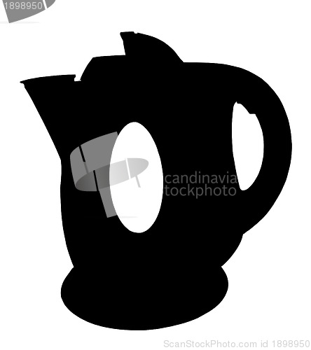 Image of Modern Electric Kettle Silhouette Isolation 