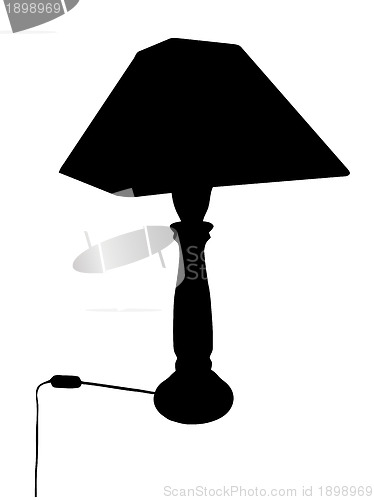 Image of Bed Lamp Silhouette Isolation 