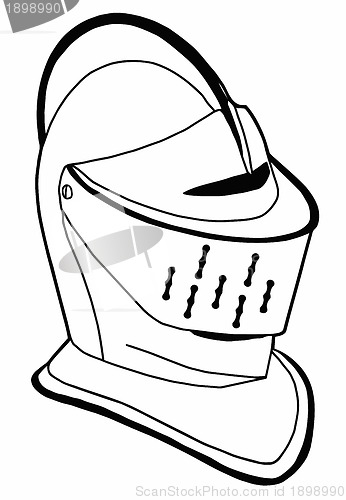 Image of Isolated Full Face 16th Century War Helmet