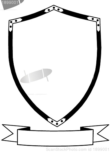 Image of Isolated 16th Century War Shield with Banner