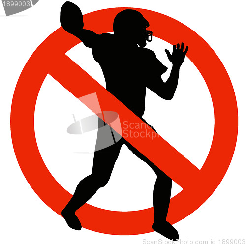 Image of Football Player Silhouette on Traffic Prohibition Sign