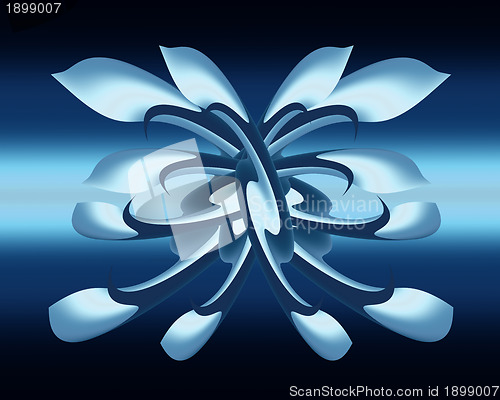 Image of Unique Artistic Blue and White Flower Motif 