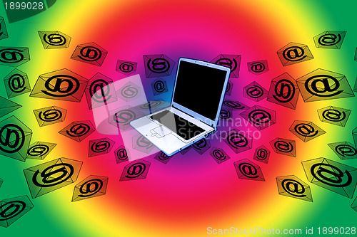 Image of 3D E-Mail Laptop Rainbow