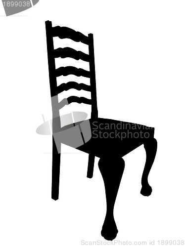 Image of Antique Dining Table Chair Silhouette Isolation 