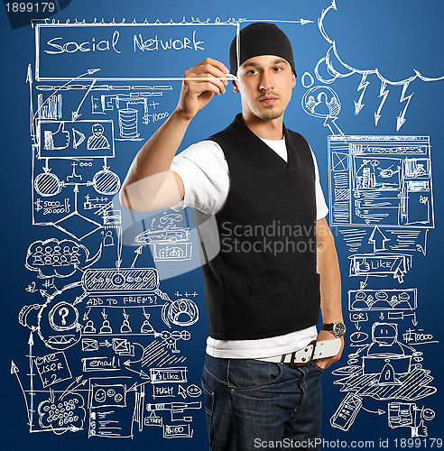 Image of Business Man Writing Something