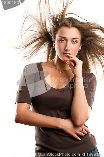 Image of Woman With Wind in her Hair