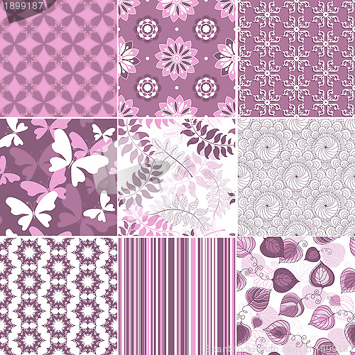 Image of Set pastel seamless patterns