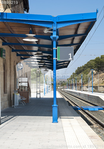 Image of Railway station and railroad rails
