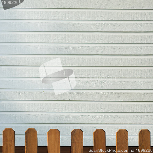 Image of Wooden decorative fence and  wall