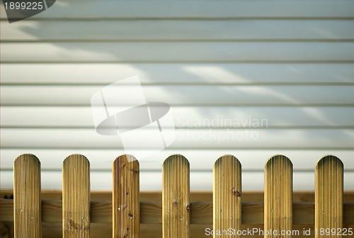 Image of Wooden decorative fence and  wall