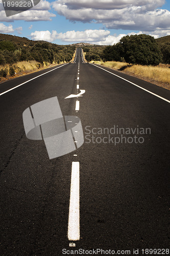 Image of Asphalt road and white line marking. 