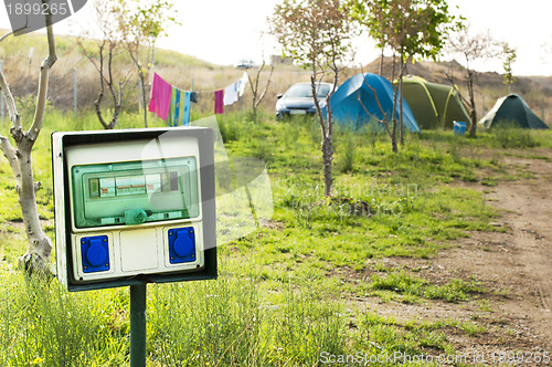 Image of Electric panel in camping