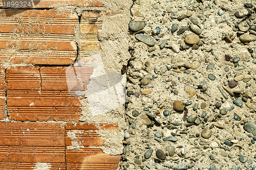 Image of Wall of bricks and stones