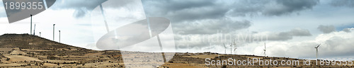 Image of Installation of wind turbines panorama 