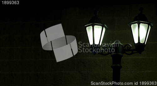 Image of Night picture of the lamp in the park