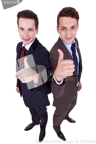 Image of two winning young business  men