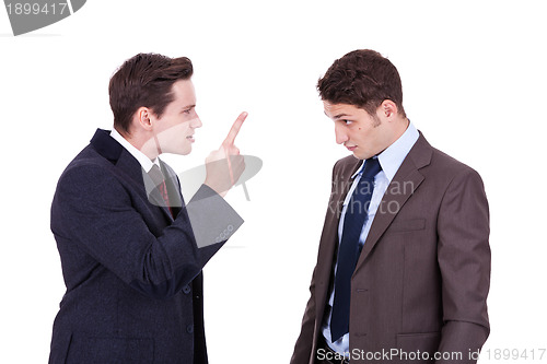 Image of two young businessmen arguing