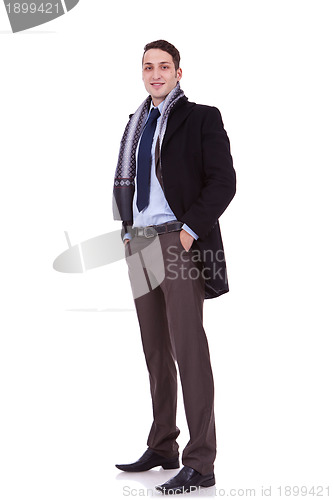Image of business man wearing winter clothes