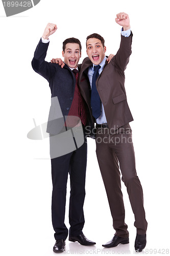 Image of two business men winning 