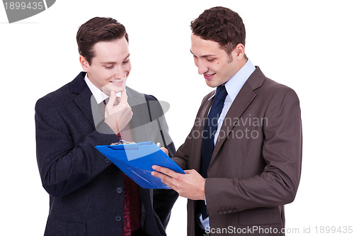 Image of Two business people discussing 