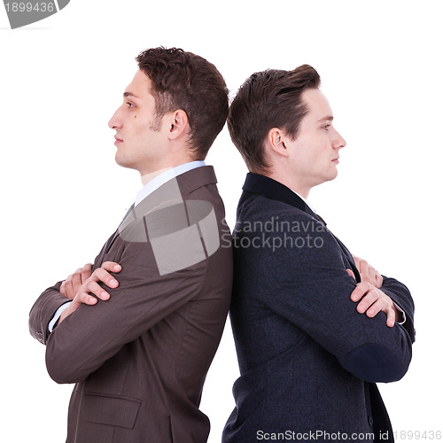 Image of back to back businessmen