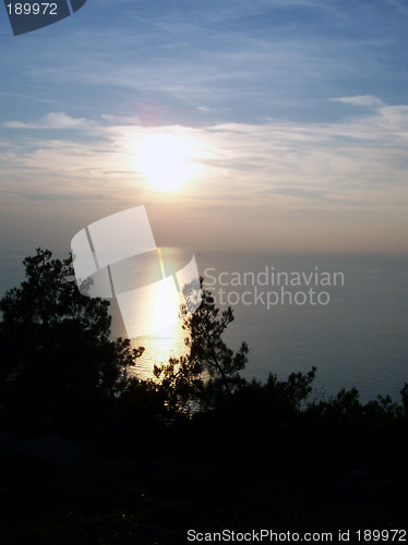 Image of sunset from an island