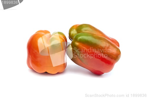 Image of Two sweet pepper on white