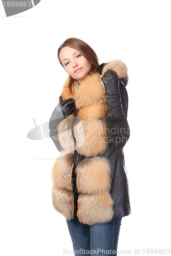 Image of Stylish woman in winter fashion