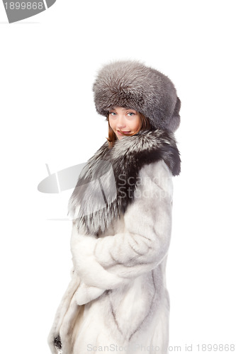 Image of Sexy woman wearing winter fur