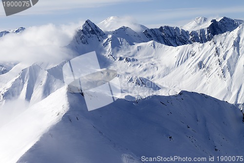Image of High mountains in haze