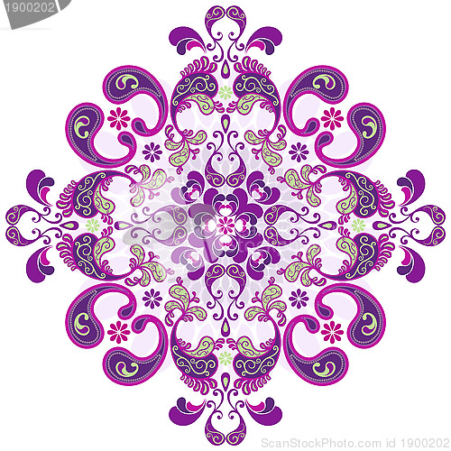 Image of Floral vintage round frame