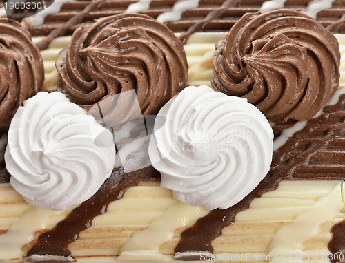 Image of Cream Decorations On A Cake