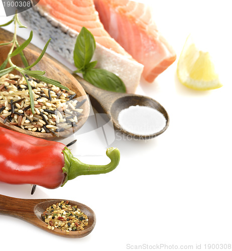 Image of Slice Of Salmon And Wild Rice