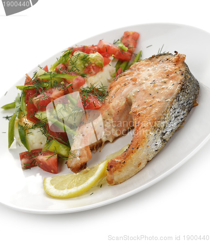 Image of Salmon With Potatoes And Vegetables