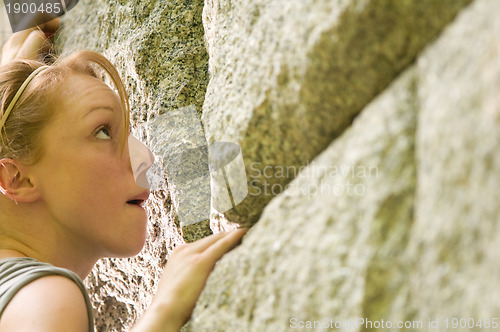 Image of Female rock climber