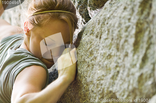 Image of Female rock climber