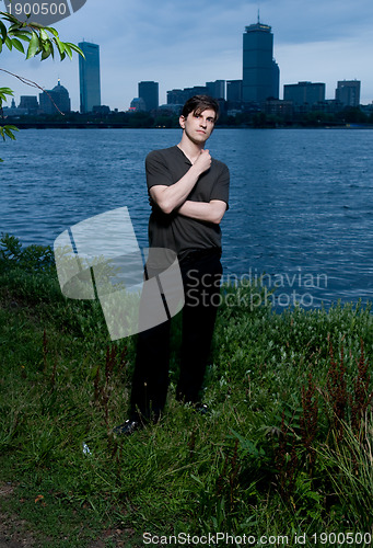 Image of Young man at river