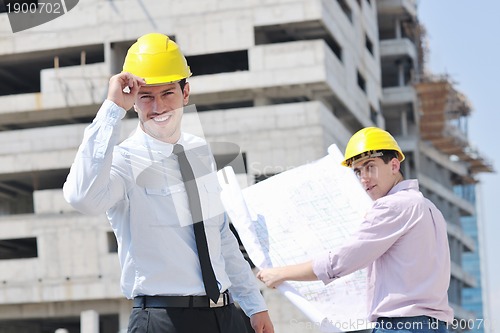 Image of Team of architects on construciton site