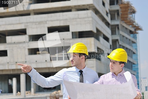 Image of Team of architects on construciton site