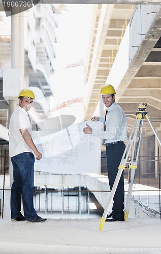 Image of Team of architects on construciton site