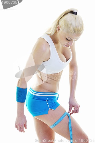Image of fitness and exercise with blonde woman