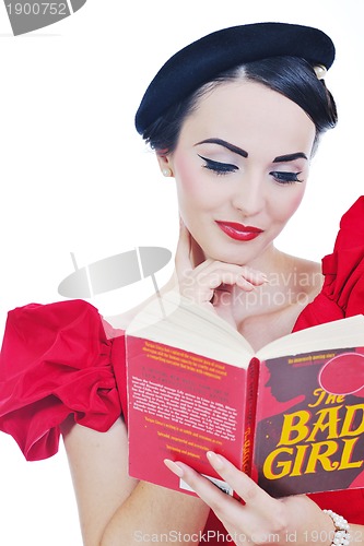 Image of beautiful young woman read book