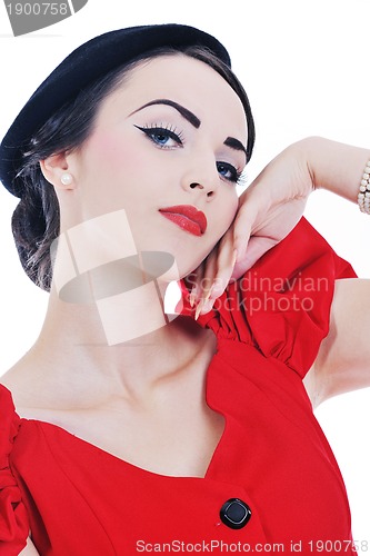 Image of beautiful young woman isolated on white