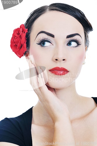 Image of beautiful young woman isolated on white