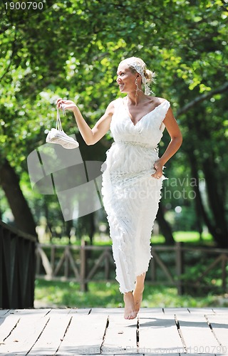 Image of beautiful bride outdoor