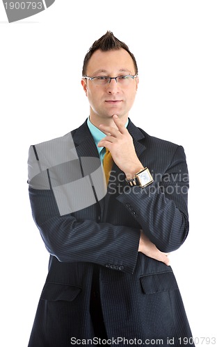 Image of one young businessman isolated