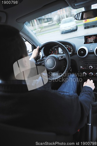 Image of man using car navigation