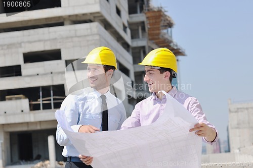 Image of Team of architects on construciton site