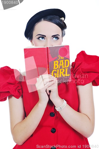 Image of beautiful young woman read book